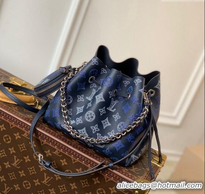 Traditional Specials Louis Vuitton Mahina Monogram Perforated Bella Bucket Bag M59552 Dark Blue 2025