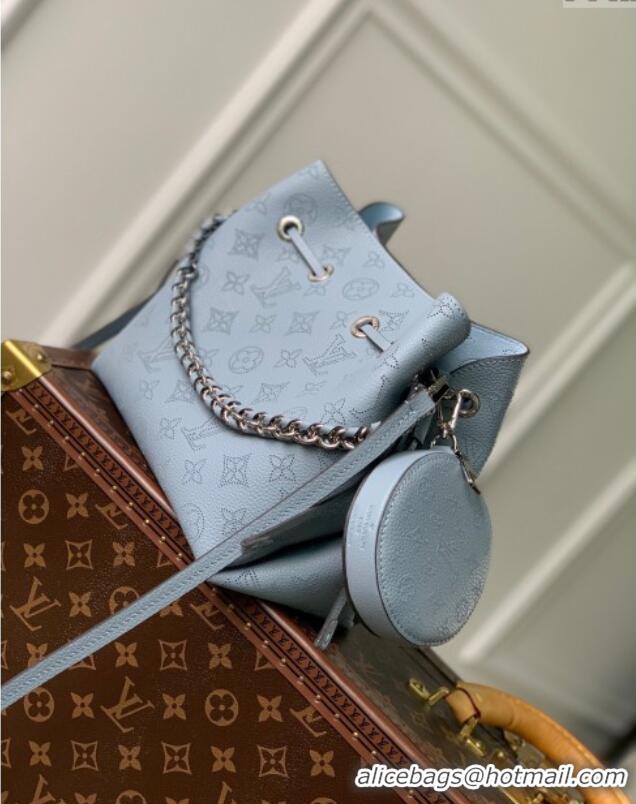 Free Shipping Louis Vuitton Bella Bucket Bag in Mahina Perforated Leather M21144 Light Blue 2025