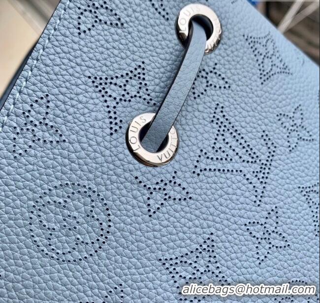 Free Shipping Louis Vuitton Bella Bucket Bag in Mahina Perforated Leather M21144 Light Blue 2025