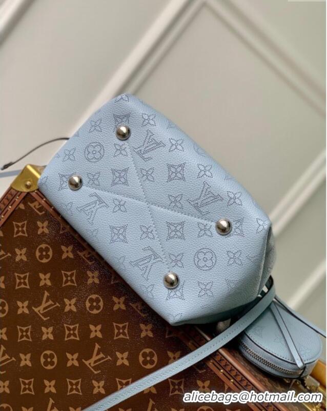 Free Shipping Louis Vuitton Bella Bucket Bag in Mahina Perforated Leather M21144 Light Blue 2025