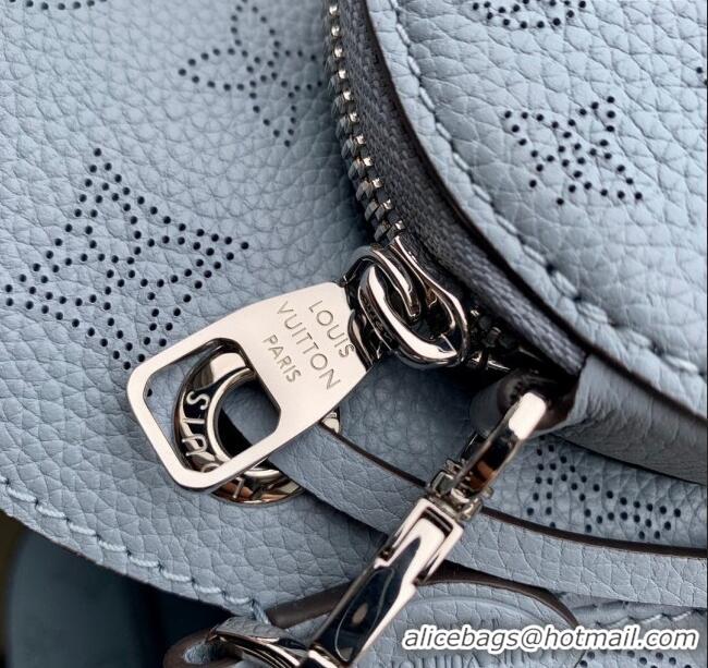 Free Shipping Louis Vuitton Bella Bucket Bag in Mahina Perforated Leather M21144 Light Blue 2025