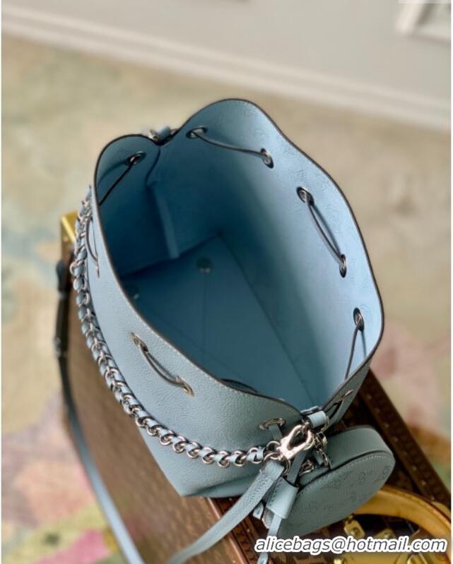 Free Shipping Louis Vuitton Bella Bucket Bag in Mahina Perforated Leather M21144 Light Blue 2025