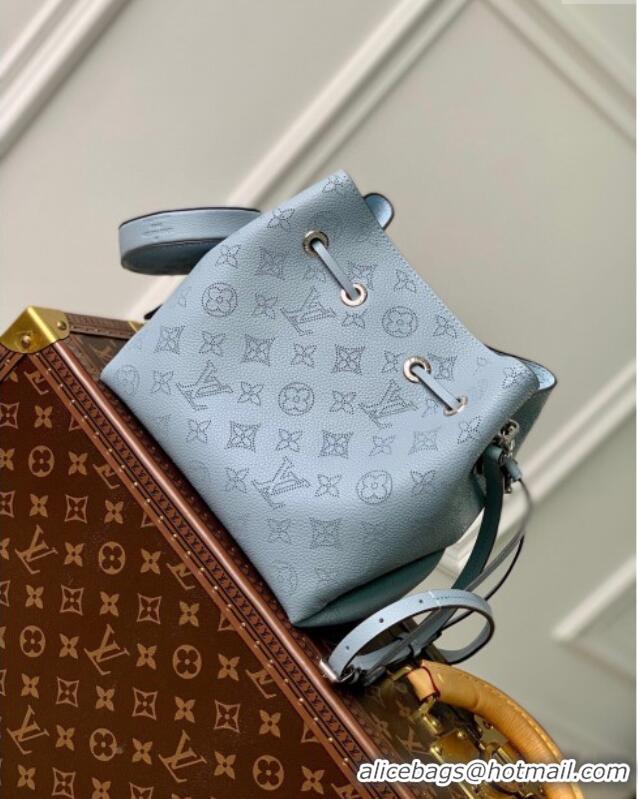 Free Shipping Louis Vuitton Bella Bucket Bag in Mahina Perforated Leather M21144 Light Blue 2025