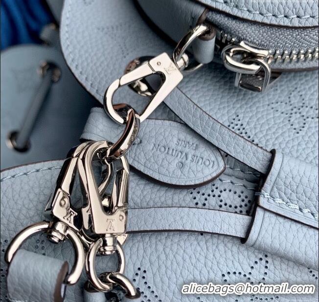 Free Shipping Louis Vuitton Bella Bucket Bag in Mahina Perforated Leather M21144 Light Blue 2025