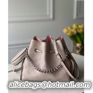 Luxury Cheap Louis Vuitton Bella Bucket Bag in Perforated Mahina Calfskin M57201 Light Beige 2025