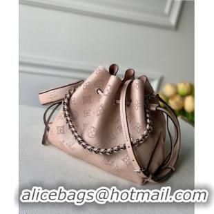 Grade Quality Louis Vuitton Bella Bucket Bag in Perforated Mahina Calfskin M58792 Pearly Pink 2025