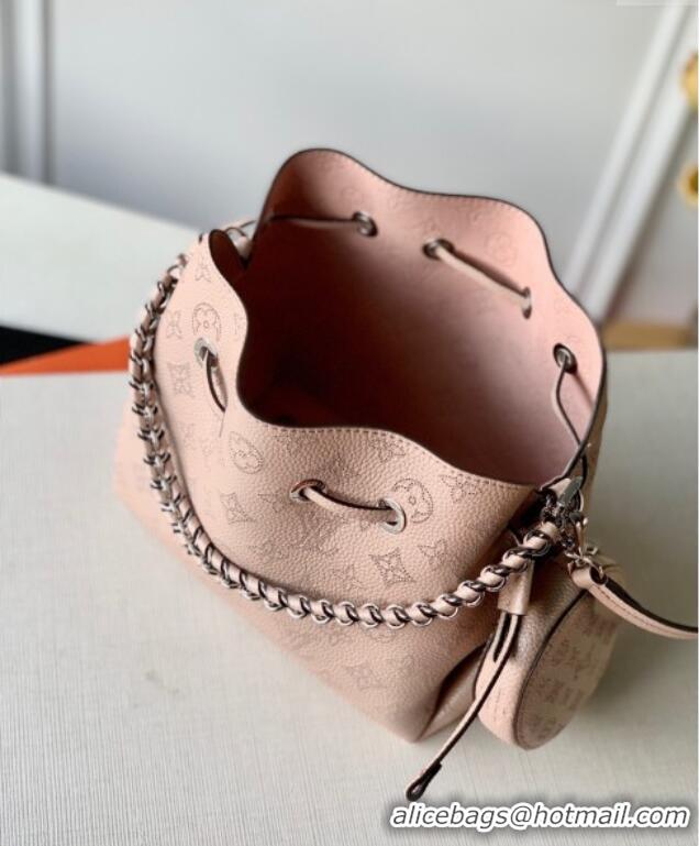 Grade Quality Louis Vuitton Bella Bucket Bag in Perforated Mahina Calfskin M58792 Pearly Pink 2025