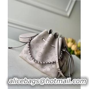 Reasonable Price Louis Vuitton Bella Bucket Bag in Perforated Mahina Calfskin M58791 Pearly Grey 2025