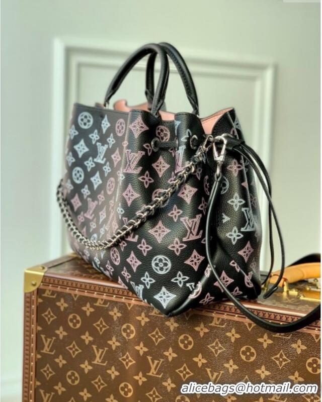 Best Grade Louis Vuitton Bella Tote Bag in Mahina Perforated Calfskin M21107 Black/Multicolor 2025