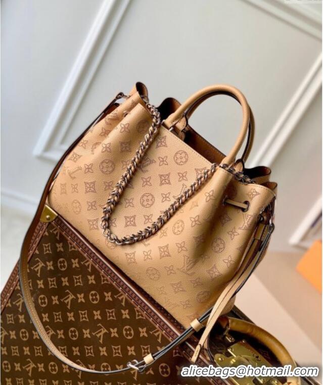 Famous Brand Louis Vuitton Bella Tote Bag in Mahina Perforated Calfskin M59655 Light Brown 2025