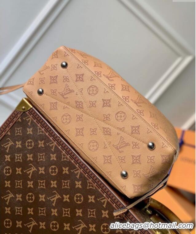 Famous Brand Louis Vuitton Bella Tote Bag in Mahina Perforated Calfskin M59655 Light Brown 2025