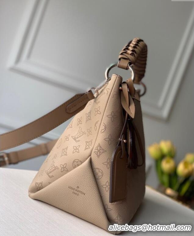 Well Crafted Louis Vuitton Beaubourg Hobo MM Bag in Mahina Perforated Calfskin M56084 Beige 2025