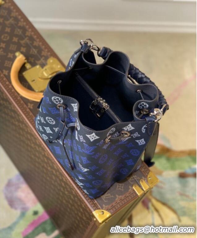 Trendy Design Louis Vuitton Muria Bucket Bag in Mahina Perforated Leather M59554 Navy Blue 2025