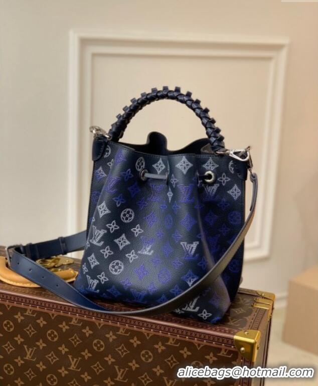 Trendy Design Louis Vuitton Muria Bucket Bag in Mahina Perforated Leather M59554 Navy Blue 2025