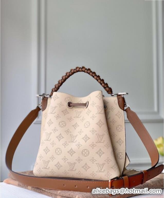 Hot Sell Cheap Louis Vuitton Muria Bucket Bag in Mahina Perforated Leather M55801 Beige 2025