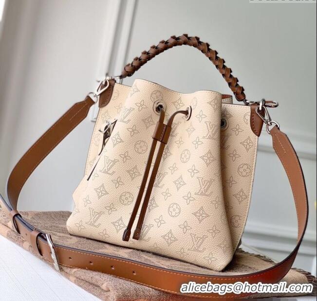 Hot Sell Cheap Louis Vuitton Muria Bucket Bag in Mahina Perforated Leather M55801 Beige 2025