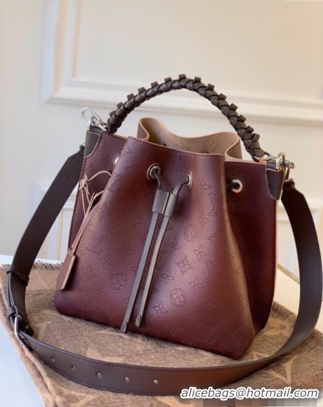 Well Crafted Louis Vuitton Muria Bucket Bag in Mahina Perforated Leather M55800 Dark Burgundy 2025