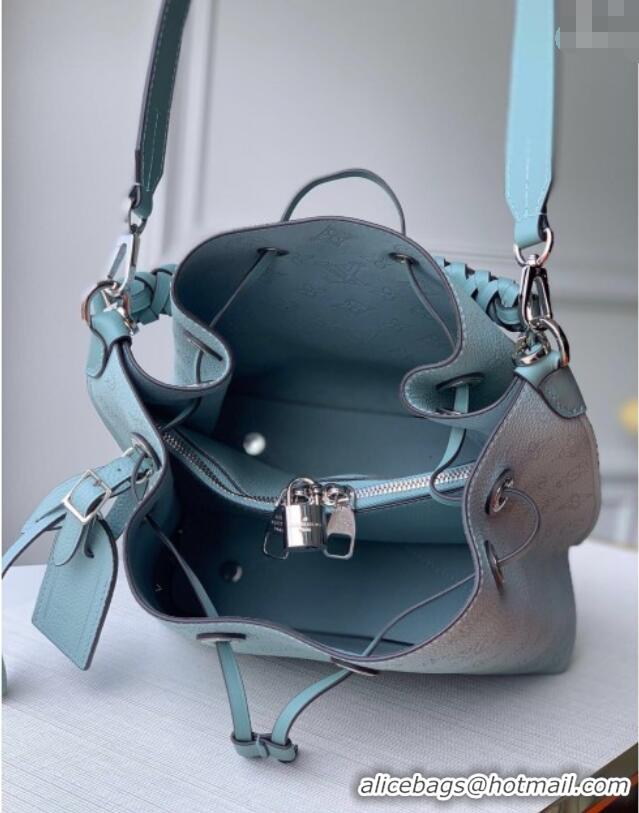 Discount Louis Vuitton Muria Bucket Bag in Mahina Perforated Leather M55906 Light Blue 2025