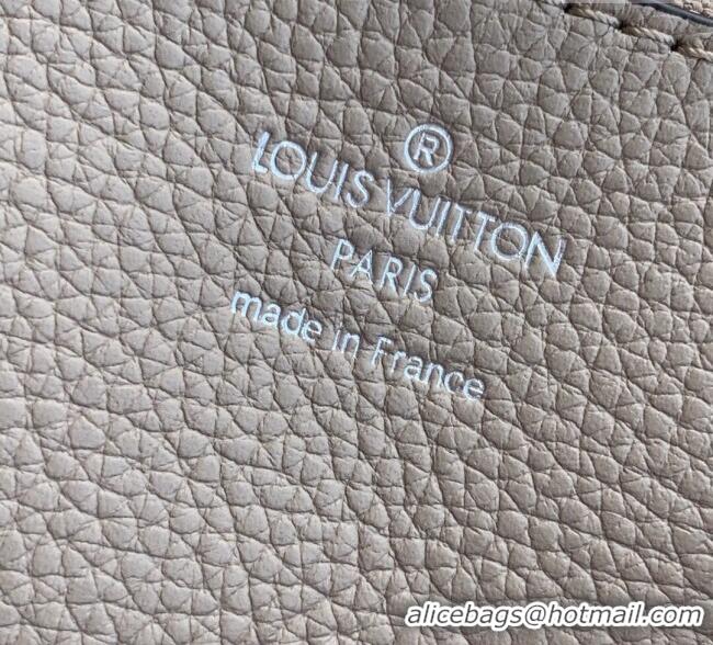 Good Taste Louis Vuitton Muria Bucket Bag in Mahina Perforated Leather M55799 Galet Grey 2025