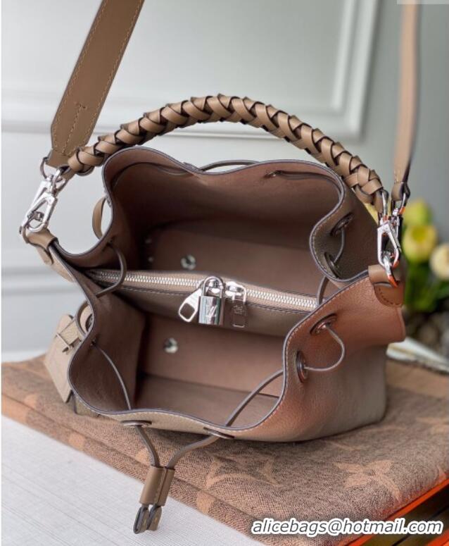 Good Taste Louis Vuitton Muria Bucket Bag in Mahina Perforated Leather M55799 Galet Grey 2025