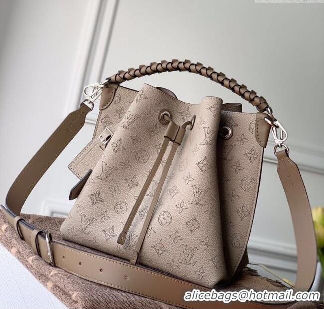 Good Taste Louis Vuitton Muria Bucket Bag in Mahina Perforated Leather M55799 Galet Grey 2025