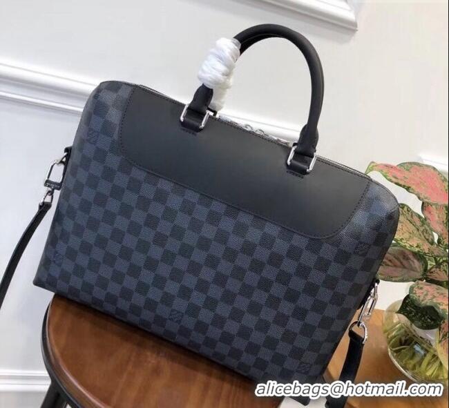 Luxurious Louis Vuitton Porte-Documents Jour Bag in Damier Canvas N48260 Black 2025