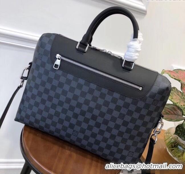 Luxurious Louis Vuitton Porte-Documents Jour Bag in Damier Canvas N48260 Black 2025