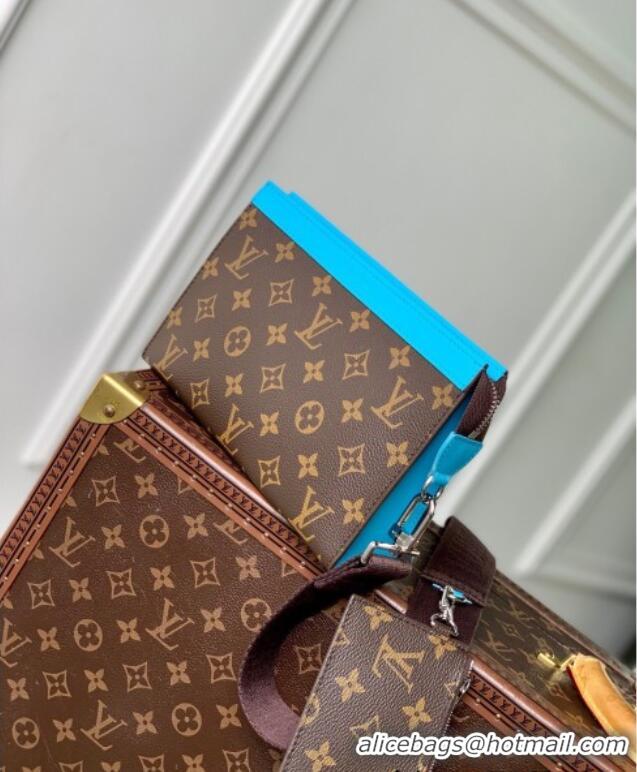 Grade Design Louis Vuitton Mens Gaston Wearable Wallet Mini Bag in Monogram Macassar Canvas M12813 Light Blue 2025