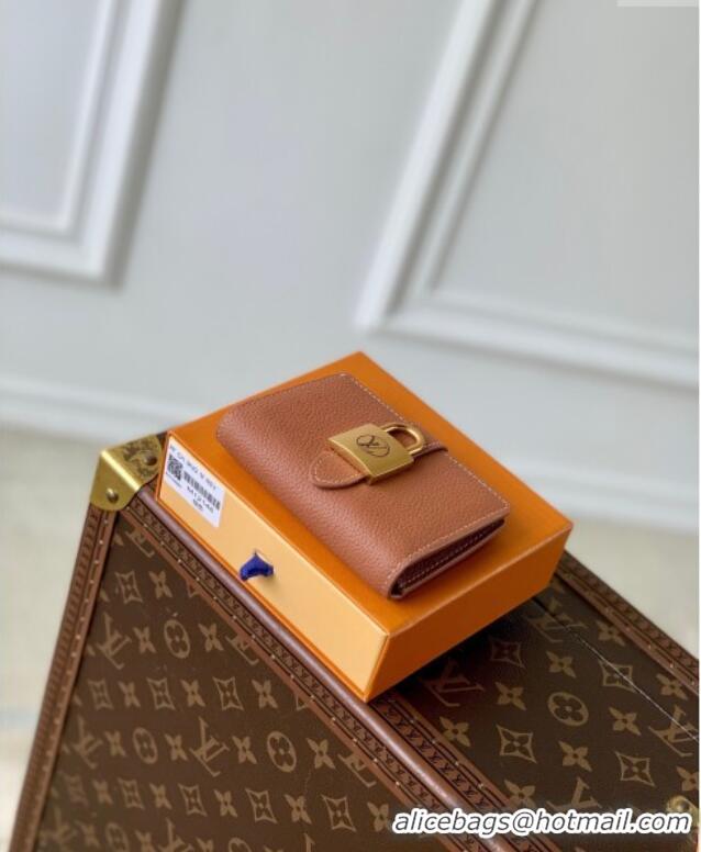 Affordable Price Louis Vuitton Low Key Compact Wallet with Padlock M12148 Cognac Brown 2025