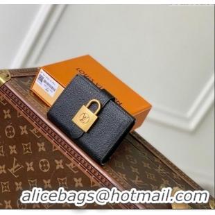 Well Crafted Louis Vuitton Low Key Compact Wallet with Padlock M12148 Black 2025