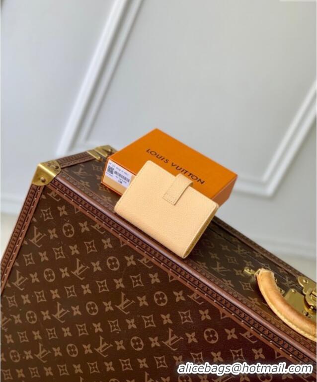 Luxury Cheap Louis Vuitton Low Key Compact Wallet with Padlock M12148 Apricot 2025