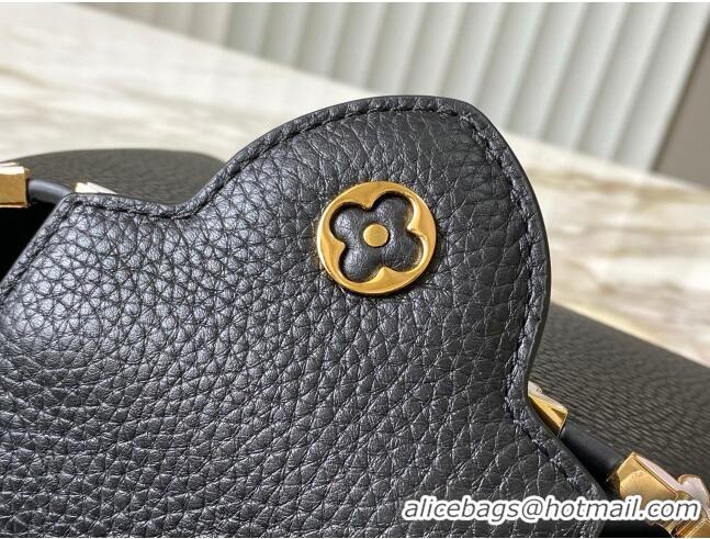 Low Price Louis Vuitton Capucines Nano Bag with Mother-of-pearl Hardware in Black Taurillon Leather M10166 2025