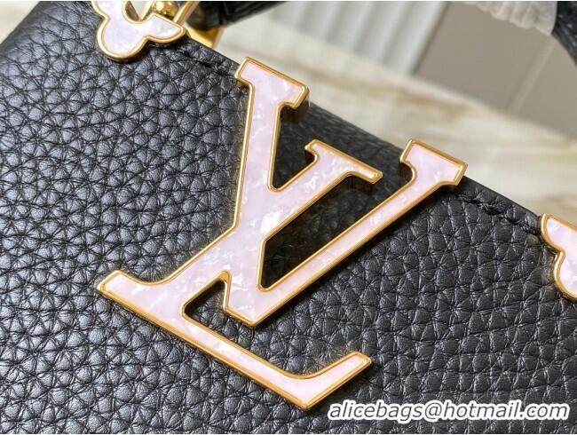 Low Price Louis Vuitton Capucines Nano Bag with Mother-of-pearl Hardware in Black Taurillon Leather M10166 2025