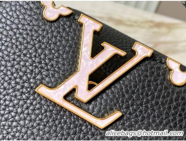 Modern Louis Vuitton Capucines Mini Bag with Mother-of-pearl Hardware in Black Taurillon Leather M11342 2025