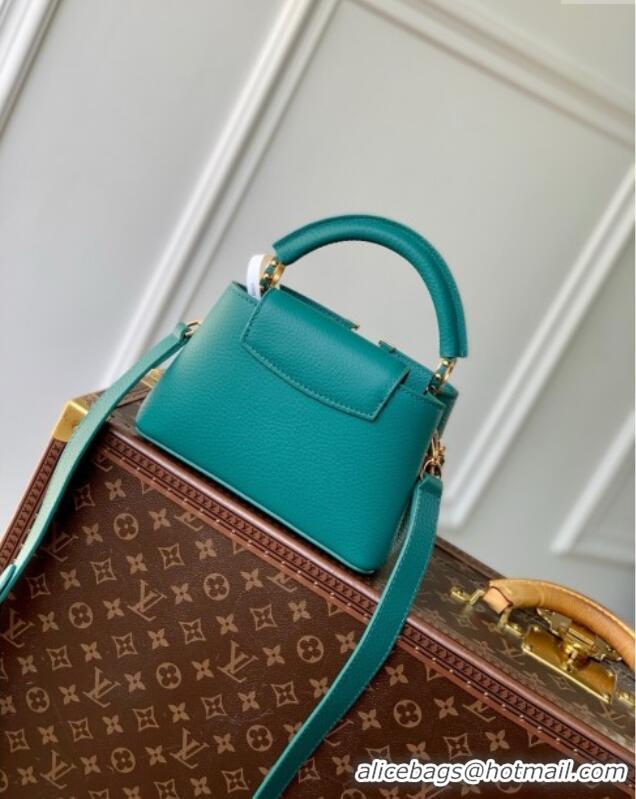 Affordable Price Louis Vuitton Capucines Mini Bag with Mother-of-pearl Hardware in Green Taurillon Leather M11342 2025