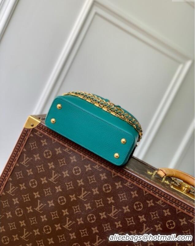 Affordable Price Louis Vuitton Capucines Mini Bag with Mother-of-pearl Hardware in Green Taurillon Leather M11342 2025