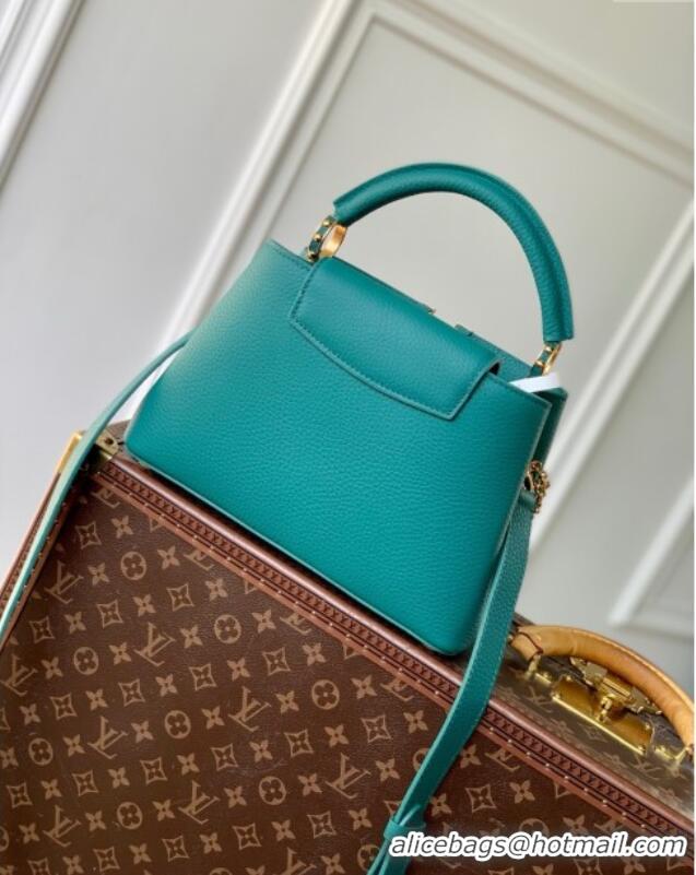 Best Grade Louis Vuitton Capucines BB Bag with Mother-of-pearl Hardware in Green Taurillon Leather M11342 2025