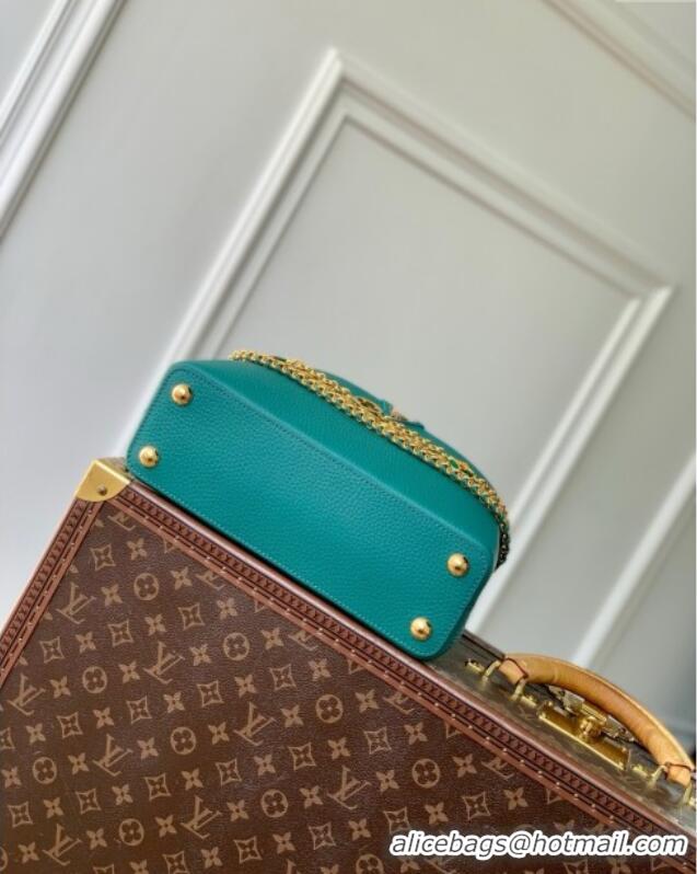 Best Grade Louis Vuitton Capucines BB Bag with Mother-of-pearl Hardware in Green Taurillon Leather M11342 2025