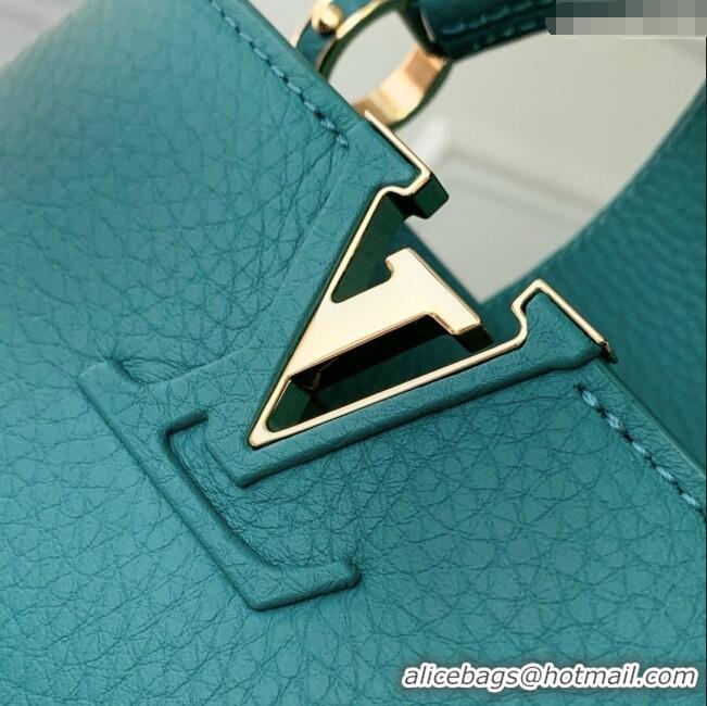 Best Grade Louis Vuitton Capucines BB Bag with Mother-of-pearl Hardware in Green Taurillon Leather M11342 2025