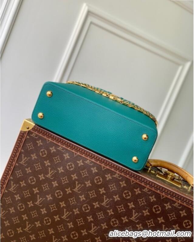 Well Crafted Louis Vuitton Capucines MM Bag with Mother-of-pearl Hardware in Green Taurillon Leather M11342 2025