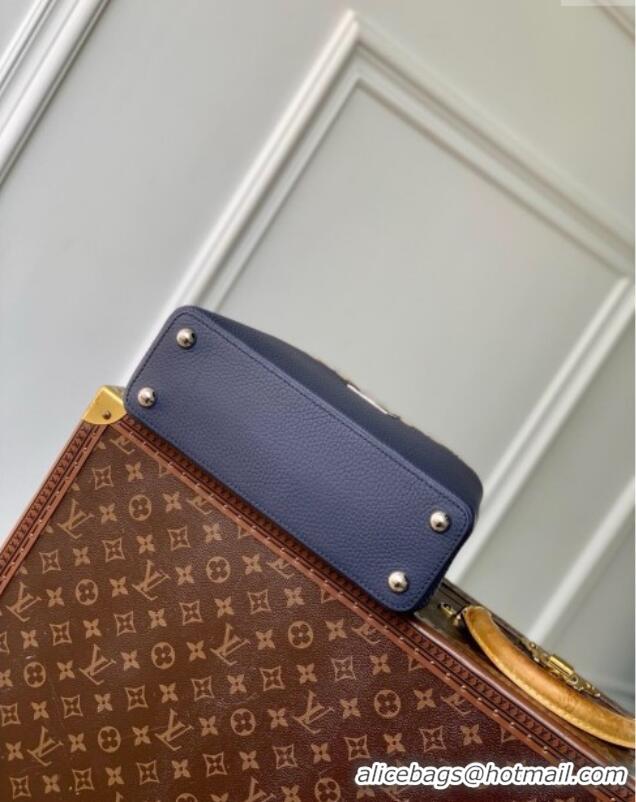 Affordable Price Louis Vuitton Capucines BB Bag in Black Taurillon Leather with Maxi Studs M12751 Navy Blue 2025