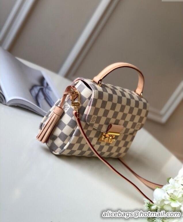 Grade Quality Louis Vuitton Croisette Top Handle Bag in Damier Azur Canvas N41581 2025