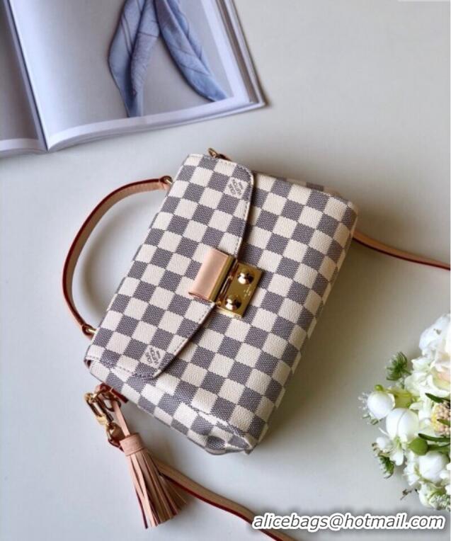 Grade Quality Louis Vuitton Croisette Top Handle Bag in Damier Azur Canvas N41581 2025