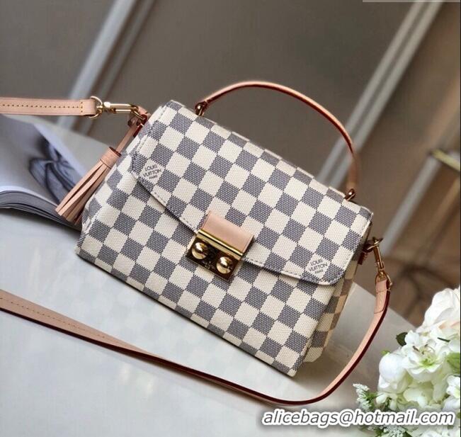 Grade Quality Louis Vuitton Croisette Top Handle Bag in Damier Azur Canvas N41581 2025