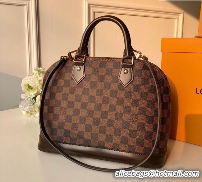 Popular Style Louis Vuitton Alma Bridge MM Bag Damier Ebene Canvas N53151 2025