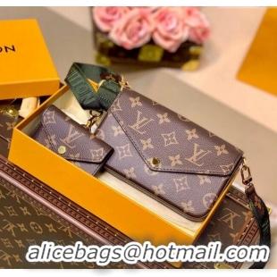 Discount Louis Vuitton Felicie Strap & Go Mini Bag M80091 Monogram Canvas/Green 2025