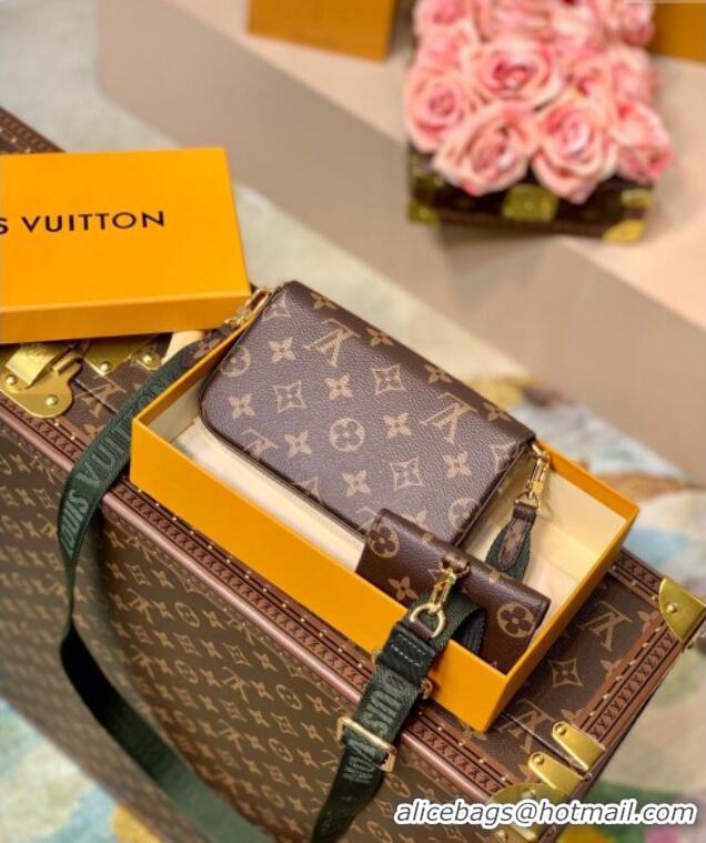 Discount Louis Vuitton Felicie Strap & Go Mini Bag M80091 Monogram Canvas/Green 2025