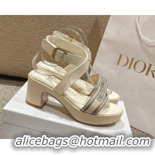 Purchase Dior Dway Heeled Sandals 7cm D22002 Grey 5022013