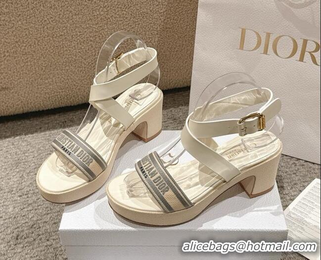 Purchase Dior Dway Heeled Sandals 7cm D22002 Grey 5022013