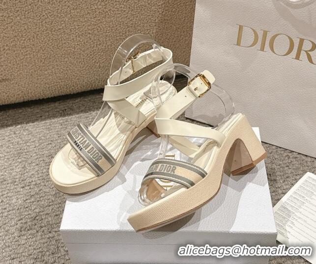 Purchase Dior Dway Heeled Sandals 7cm D22002 Grey 5022013